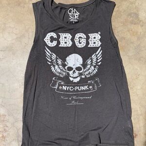 Chaser CBGB Black Graphic Tank Top - Large